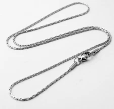 0.9mm 16-24" Silver Stainless Steel Fancy Pendant Necklace Lobster Clasp Chain