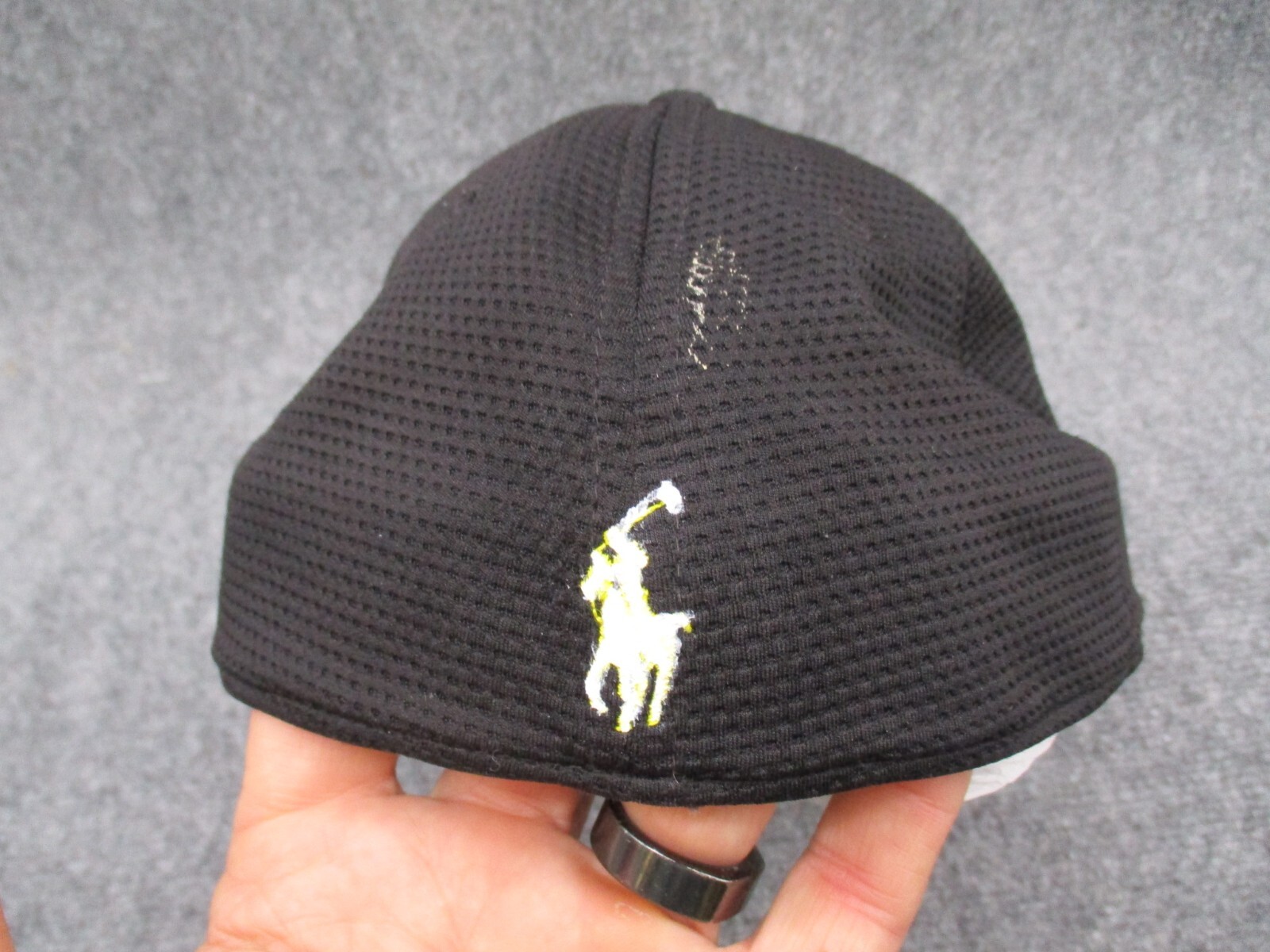 Ralph Lauren Polo Sport Cappello Berretto Uomo M L Fitted Nero Outdoor Pony Medio Grande