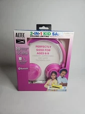 Altec Lansing Kid Safe 2-in-1 Bluetooth Wireless Headphones - Princess Pink