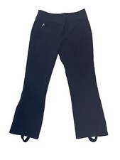 Rare Vintage FERA Ski Pants-Black Nylon Snow Pants-Zipper Leg Stirrup Sz 4S 200