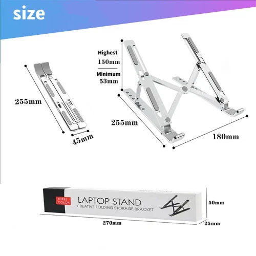 Foldable Laptop Stand for 17-Inch Notebooks Portable Adjustable Computer Bracket