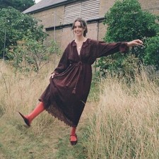 Doen Persephone Dress Sz M-L Burgundy NWT 