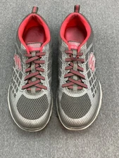 Skechers Memory Foam Sole Slip on Sneaker Womens Size 9 Pink Gray Athletic Walk