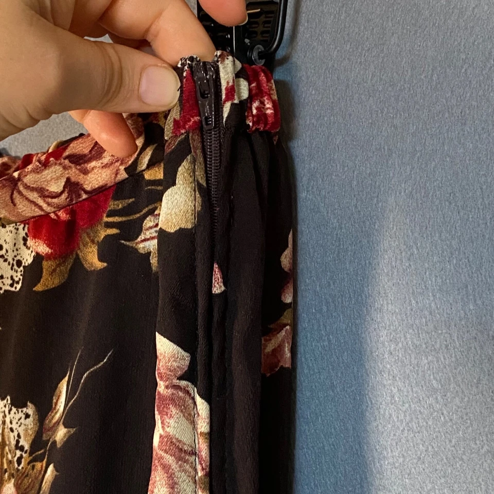 Maxi Falda De Colección Kathy Lee Para Mujer Y2K Whimsigoth Talla 16 Hada Oscura Floral Foto 2 de 4