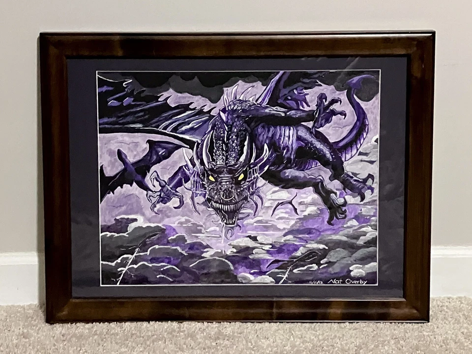 Original Dragon Portrait Oil Painting Signed Framed One of A Kind 27"W x 21"T - Image 2 of 4