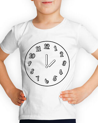 Zifferblatt Uhr Kinder Technik Wissenschaft Jungen Mädchen Kinder T-Shirts #DNE