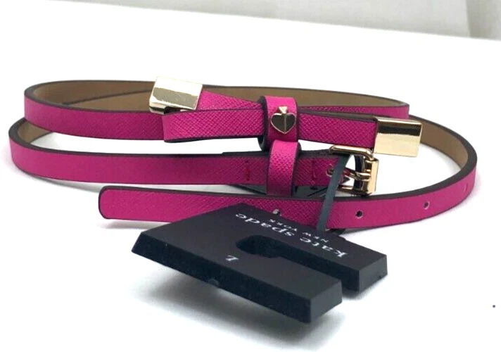 Kate Spade Vivid Pink Textured Skinny Buckle Belt Silver-Tone, Medium, NWT kate spade new york Leather Pink Belts for Women for sale | eBay main image 4