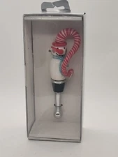Jolly Winter Snowman Glass Art Wine Bottle Stopper Topper. LSArts. New In Box