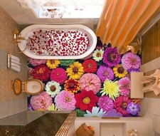 3D Pink Flower 552 Floor WallPaper Murals Wall Print Decal AU Zoe