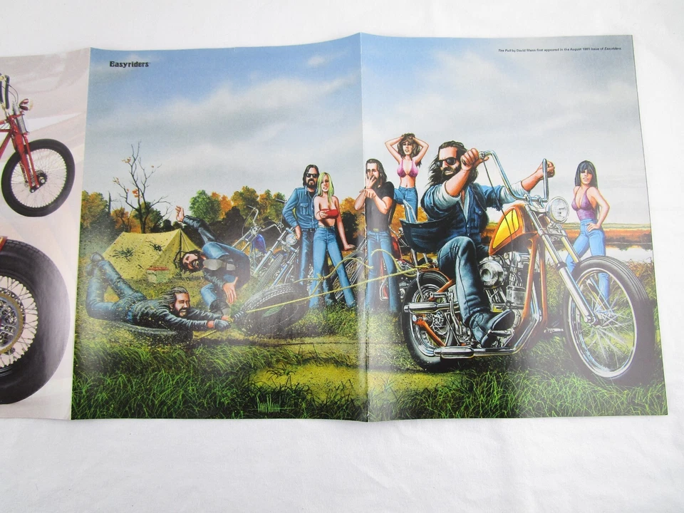 Póster plegable central David Mann y bicicleta/hermosa dama Easyriders lote de 3 envío gratuito Foto 3 de 4