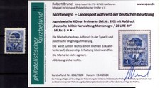 Montenegro 9III GUTE TYPE ** MNH POSTFRISCH+gepr. BEFUND 350EUR (AA4531
