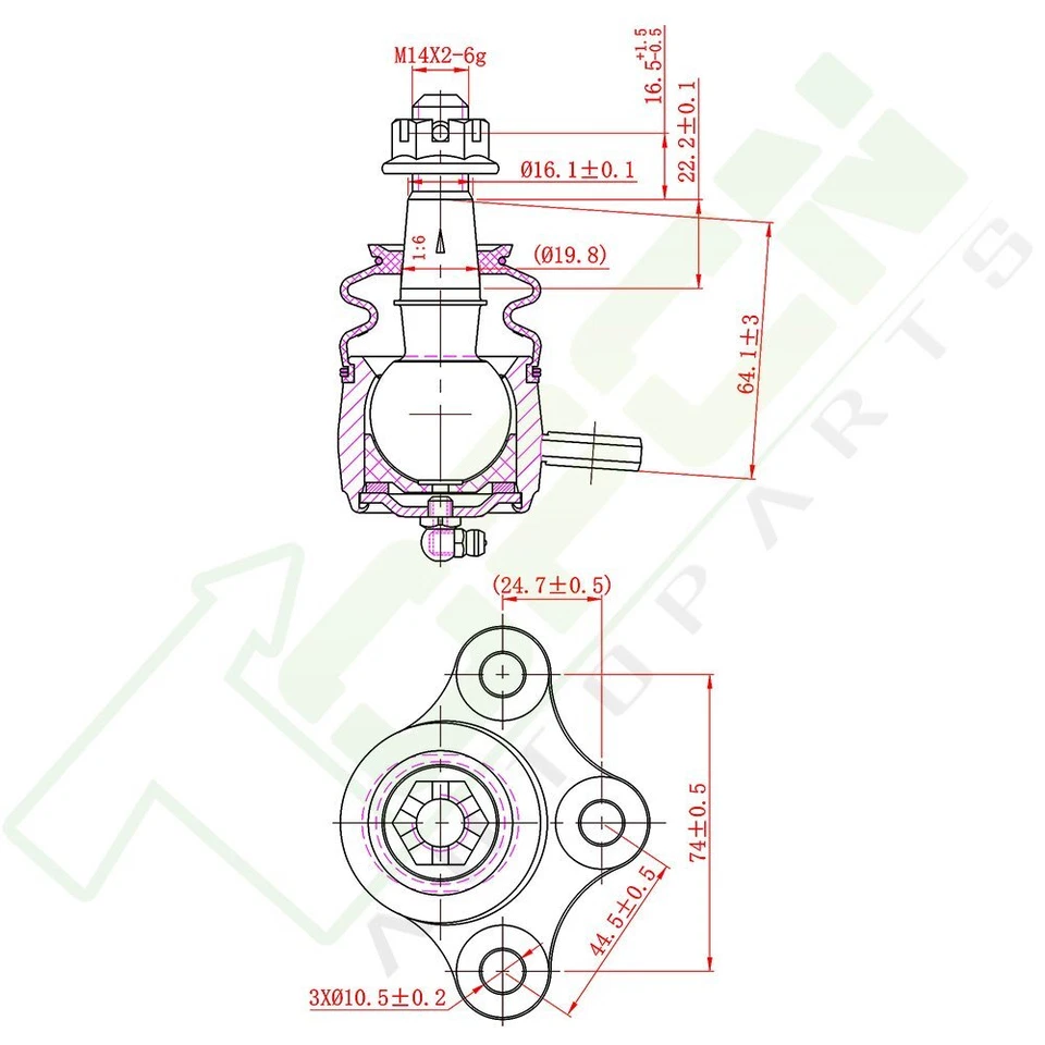 Complete 14x Front Wheel Bearing Ball Joint Steering Set Fits GMC CANYON 04-05 Foto 2 de 4