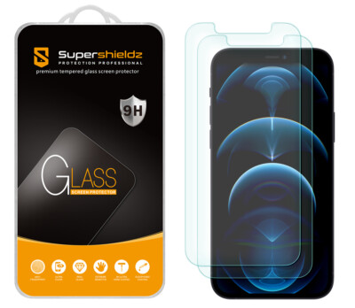 2X Supershieldz Tempered Glass Screen Protector for Apple iPhone 12/ 12 Pro 6.1''