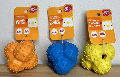Lot Of 3 LEAPS AND BOUNDS TOUGH-O-METER DOG TOYS Nubby Treat Brain Buster Toy