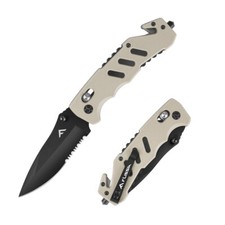 8.25" Tactical Folding Pocket Knife Survival Knife Glass Breaker Seatbelt Cutter