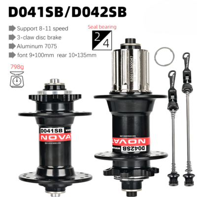 Novatec D041/D042SB MTB Mountain Bike Front Rear Hub Disc Card