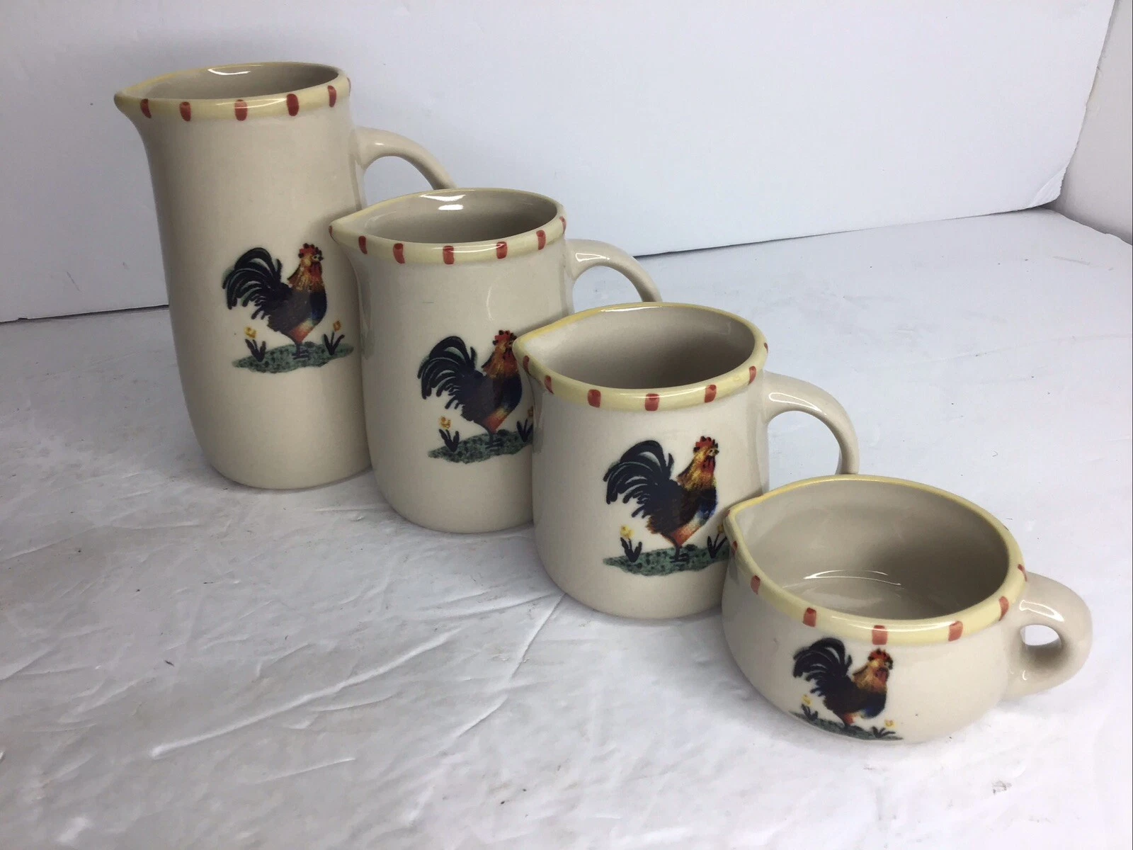 Vintage Rooster Measuring Cups By Vantage Set Of 4