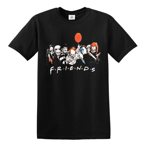 T-SHIRT FRIENDS HALLOWEEN film d'horreur tueurs effrayants amis cadeau haut tee-shirt - Photo 1/28