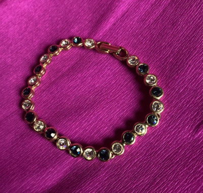 Goldarmband Armband Gold Vergoldet? Schmuck weiß blaue Steine