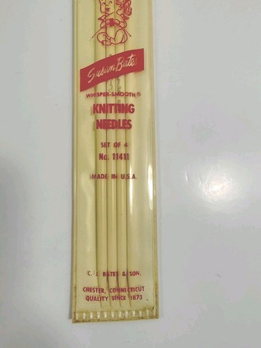 Lot de 4 aiguilles à tricoter vintage Susan Bates 10" luxite double pointe taille 9 - Photo 3/6