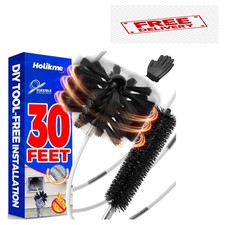 30 Feet Dryer Vent Cleaner Kit, Flexible Lint Brush with Drill Attachment, Fi...