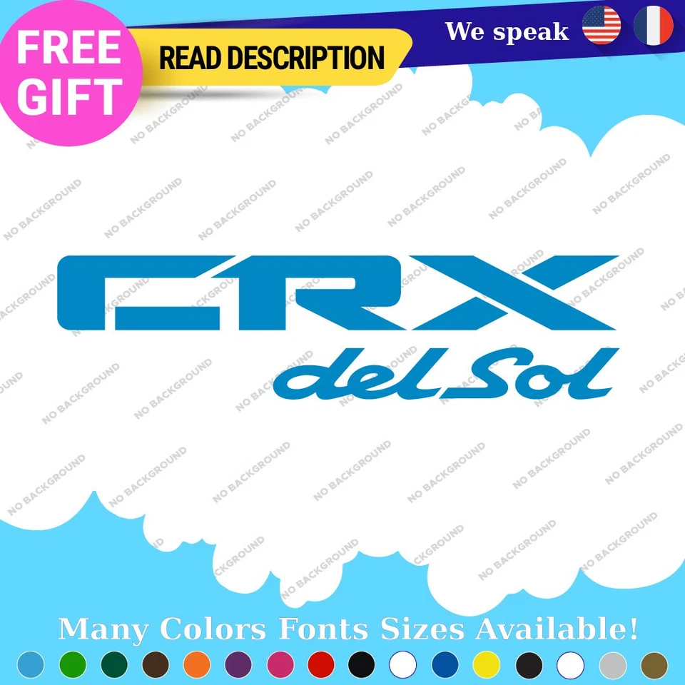 Fits Honda Decals Stickers Vinyl CRX Si SiR Door Side JDM Drift Del Sol Civic Foto 2 de 4