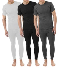 Mens Thermal Long Johns Top Bottom Underwear Trouser TShirt Set Full Half Sleeve