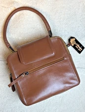 Brown Genuine Leather Small Handbag Crossbody Satchel With Strap