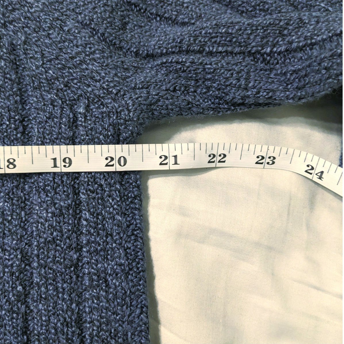 Ribbed Knit Crewneck Raglan Indigo Sweater, Cabincore Cozycore Everyday Casual image 5
