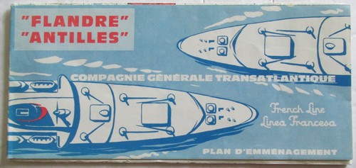 CGT French Line Steamship Ocean Liner SS Flandre & Antilles Deck Plans