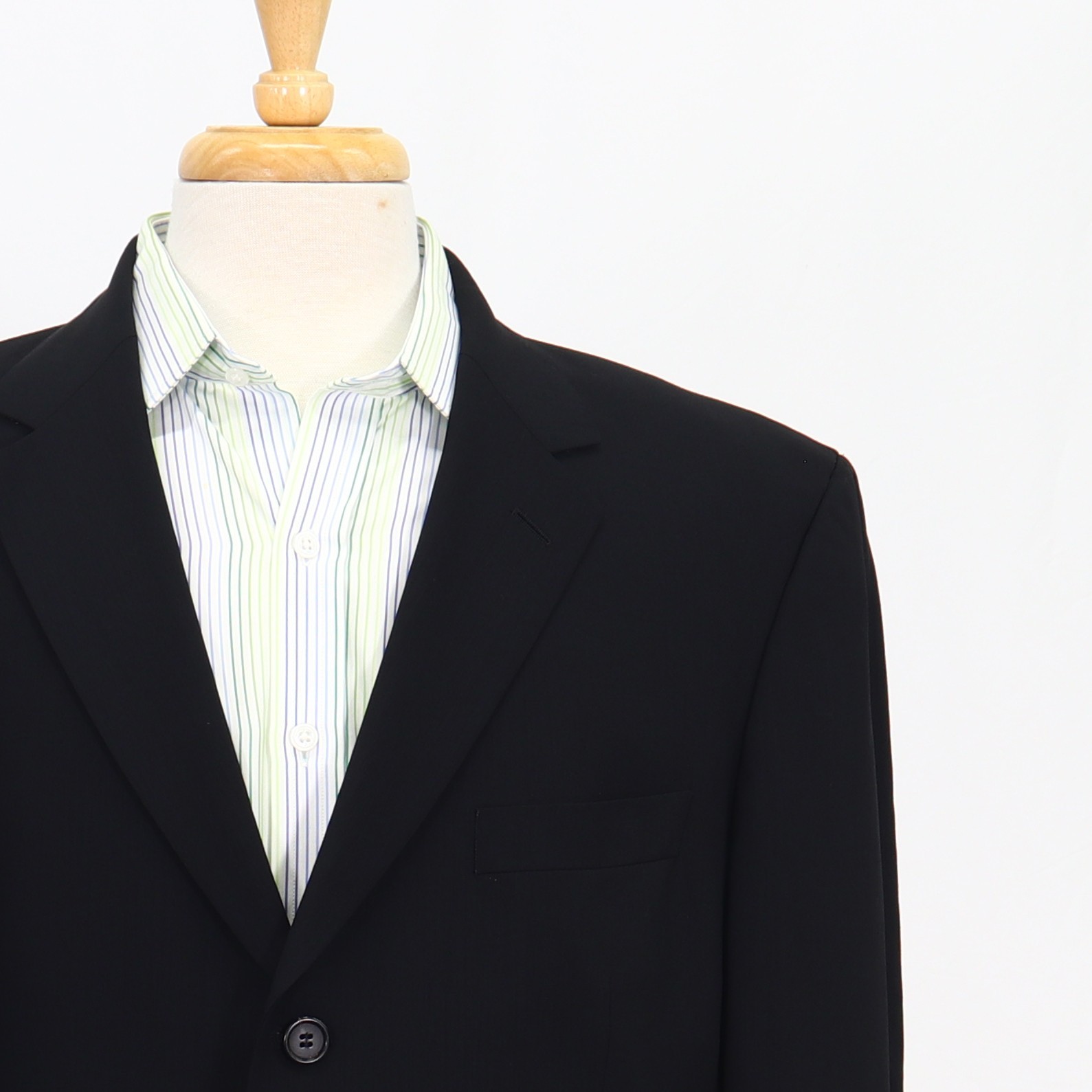 Hugo Boss 44L Black Sport Coat Blazer Jacket Solid 3-Button Wool thumbnail 5