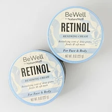 Be Well By NatureWell RETINOL RENEWING CREAM for Face & Body - 2 Pack, 8 OZ Each
