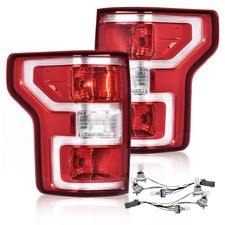 Tail Lights Assembly for Ford F150 2018 2019 2020 Red Clear Housing JL3Z13405H