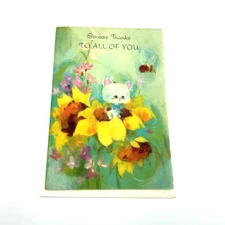 Vintage American Greetings Sincere Thanks Kitten Greeting Card Thank You All