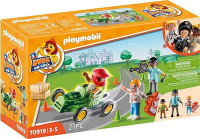 Playmobil 70919 Duck on Call Notarzt Action. Hilf dem Rennfahrer! Neu / Ovp