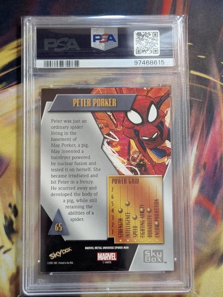 2022 Marvel Metal Universe Spider-Man #65 Peter Porker PSA 10 - Image 2 of 2