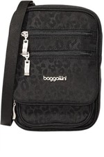 Baggallini RFID Journey Crossbody Bag Black Cheetah