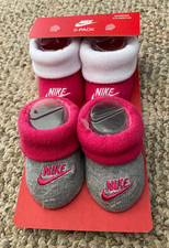 Nike Baby Futura Booties Socks NN0048-A4Y Red Gray Newborn 0-6 months Infant