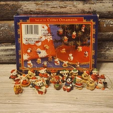 Critter Ornaments - Set of 18 - Mini Christmas Ornament - Christmas Tree