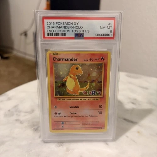 2016 Pokemon XY Evolutions Cosmos-Toys R US #9 Charmander Holo PSA 8