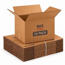USA Shipping Boxes 16L x 10W x 6H, 25-Pack Medium Corrugated Cardboard Boxes