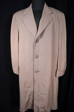 Vintage Richman Bros 1950's Men's Wool Gabardine Lined Overcoat Size LG Exc Cond