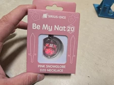 Sirius Dice Be My Nat 20 Pink Snowglobe Necklace Was never used!