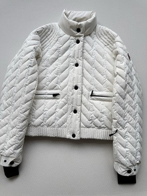 Moncler Grenoble White Quilted Down Puffer Jacket Men Snap Zipper