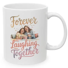 Forever Laughing Together Funny Best Friend Gift 11 oz White Ceramic Coffee Mug