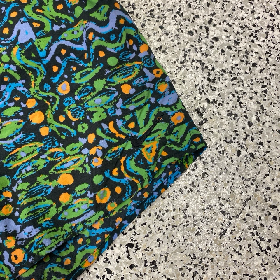 Pantalones Cortos de Natación Nike Vintage Azul Verde Estampado Abstracto Años 80/90 Grandes Foto 2 de 4