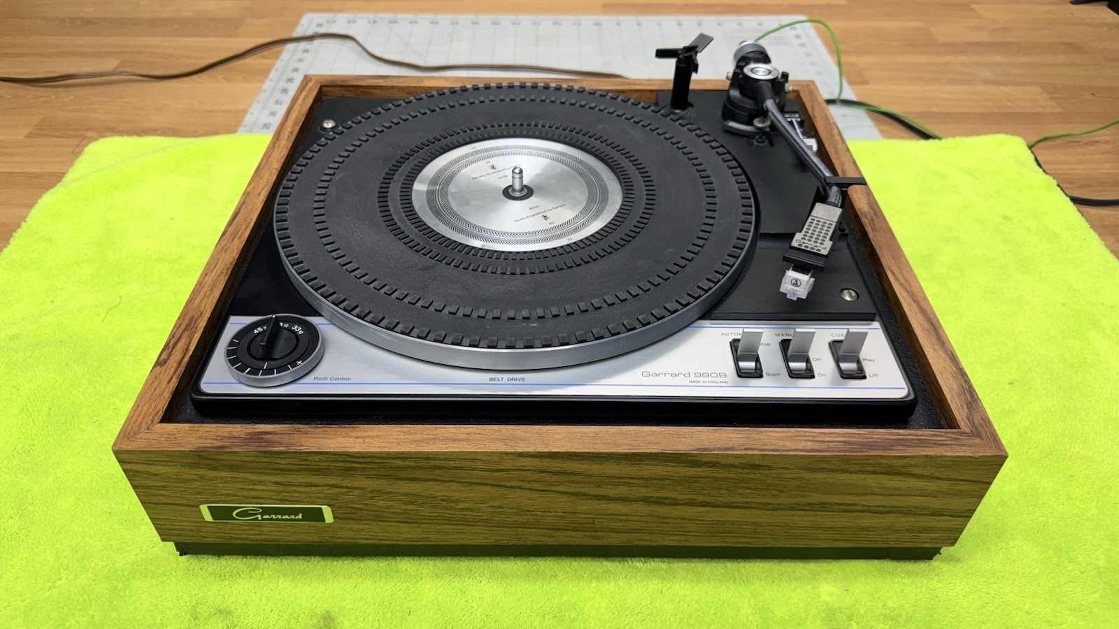 Garrard 990B Turntable SERVICED New Belt AT Cartridge Stylus See Video Works GRT
