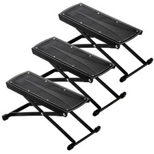Set of 3 Guitar Foot Stool, 7 Position Folding Guitar Foot Rest with Adjustab...