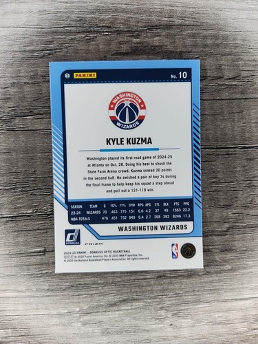 2024-25 Donruss Optic Kyle Kuzma Pink Hyper Prizm - Picture 2 of 2
