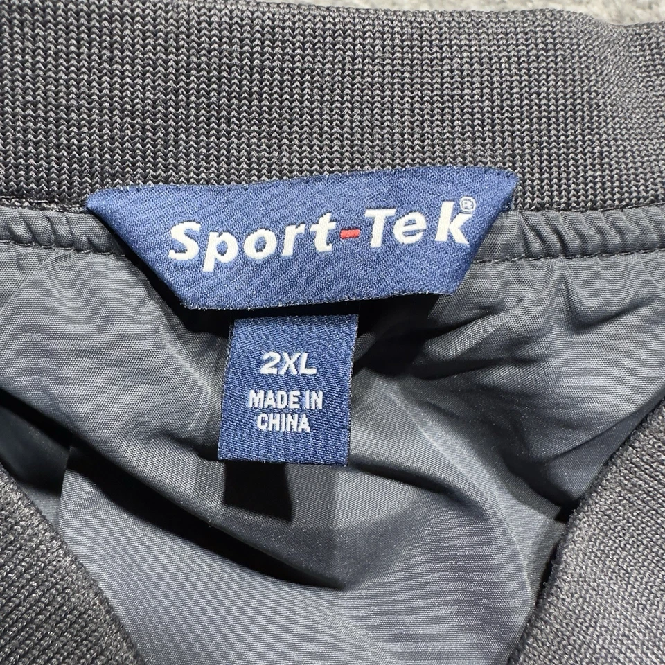 Sport Tek Helix Logo Windbreaker Mens XXL Gray Pockets Side Zip Pullover Lined - Image 3 of 4